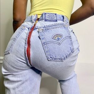 Reworked “ASS ZIPPER” Womens LEVIS Jeans